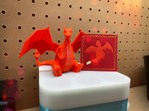 Charizard patch and 3D printed model fan art