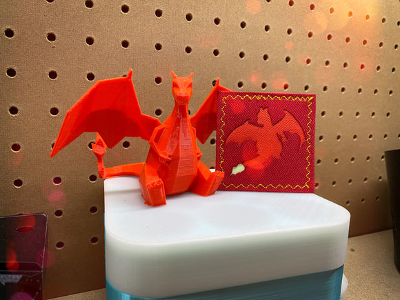 Charizard patch and 3D printed model fan art